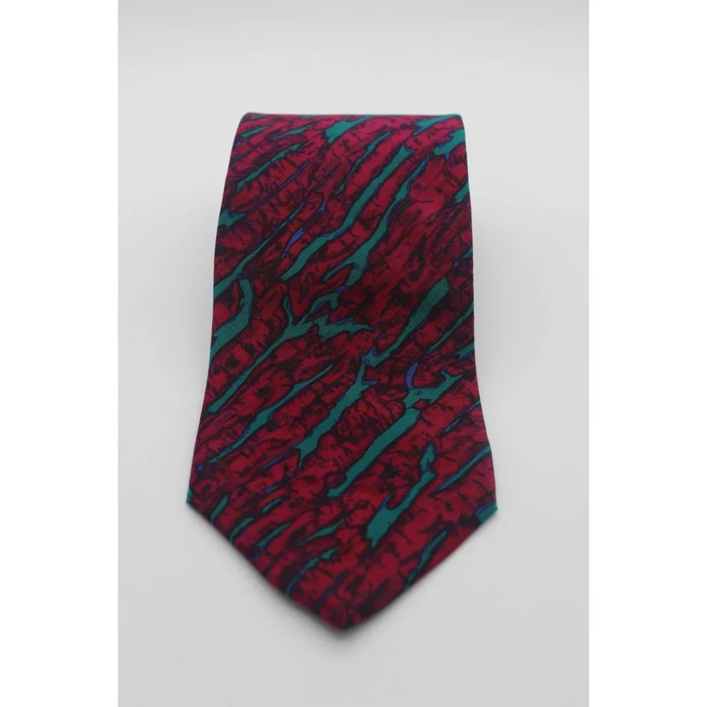 Vintage Stonehenge Molecular Expressions‎ scientific meteorite print silk tie